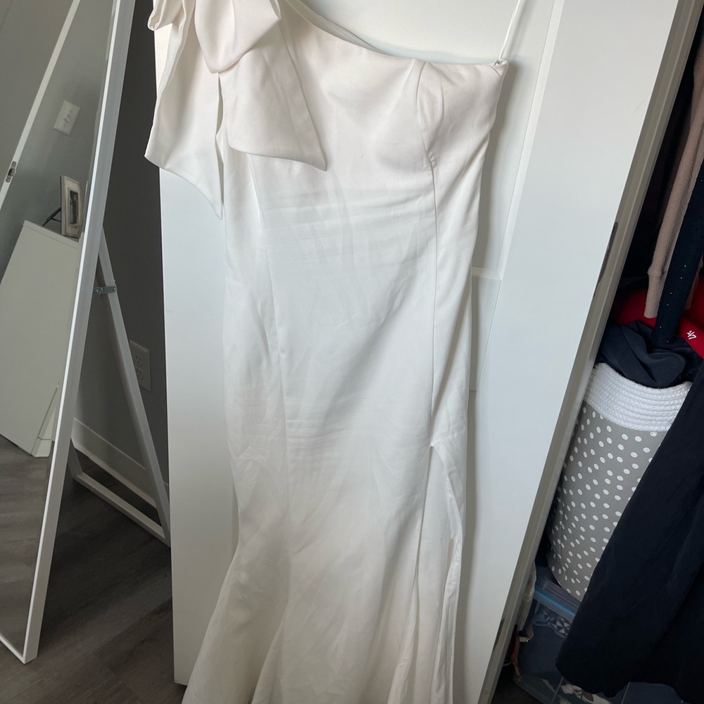 Petal & Pup White One-Shoulder Gown for Brides